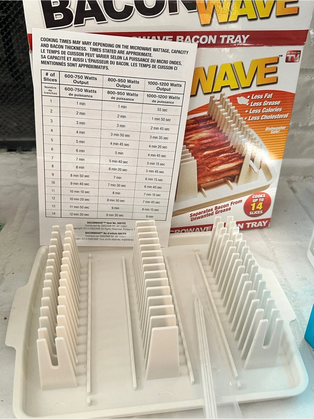 Emson Bacon Wave Microwave Bacon Tray Original Box Made In 1995 New